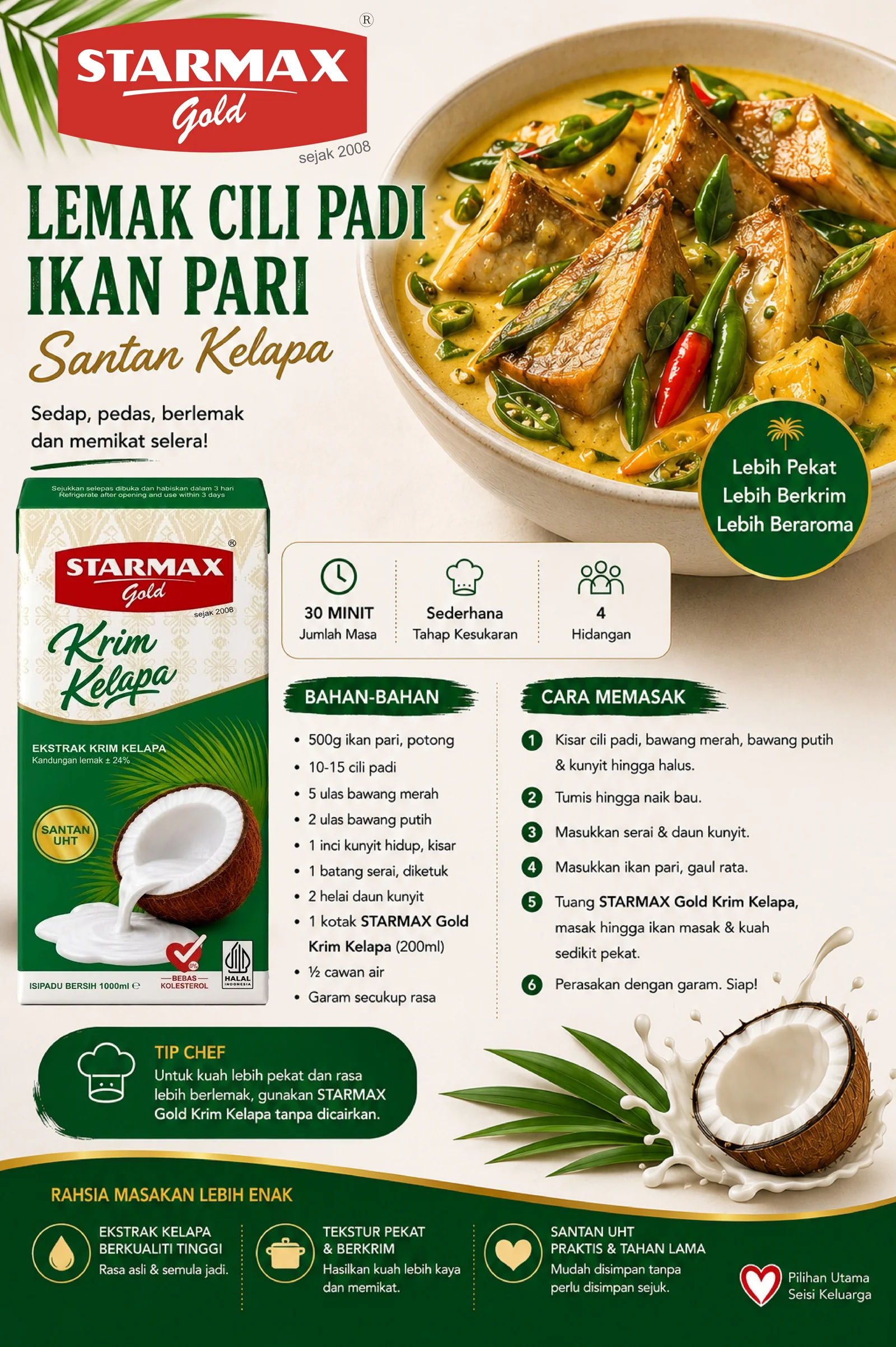 Lemak Cili Padi Ikan Pari recipe